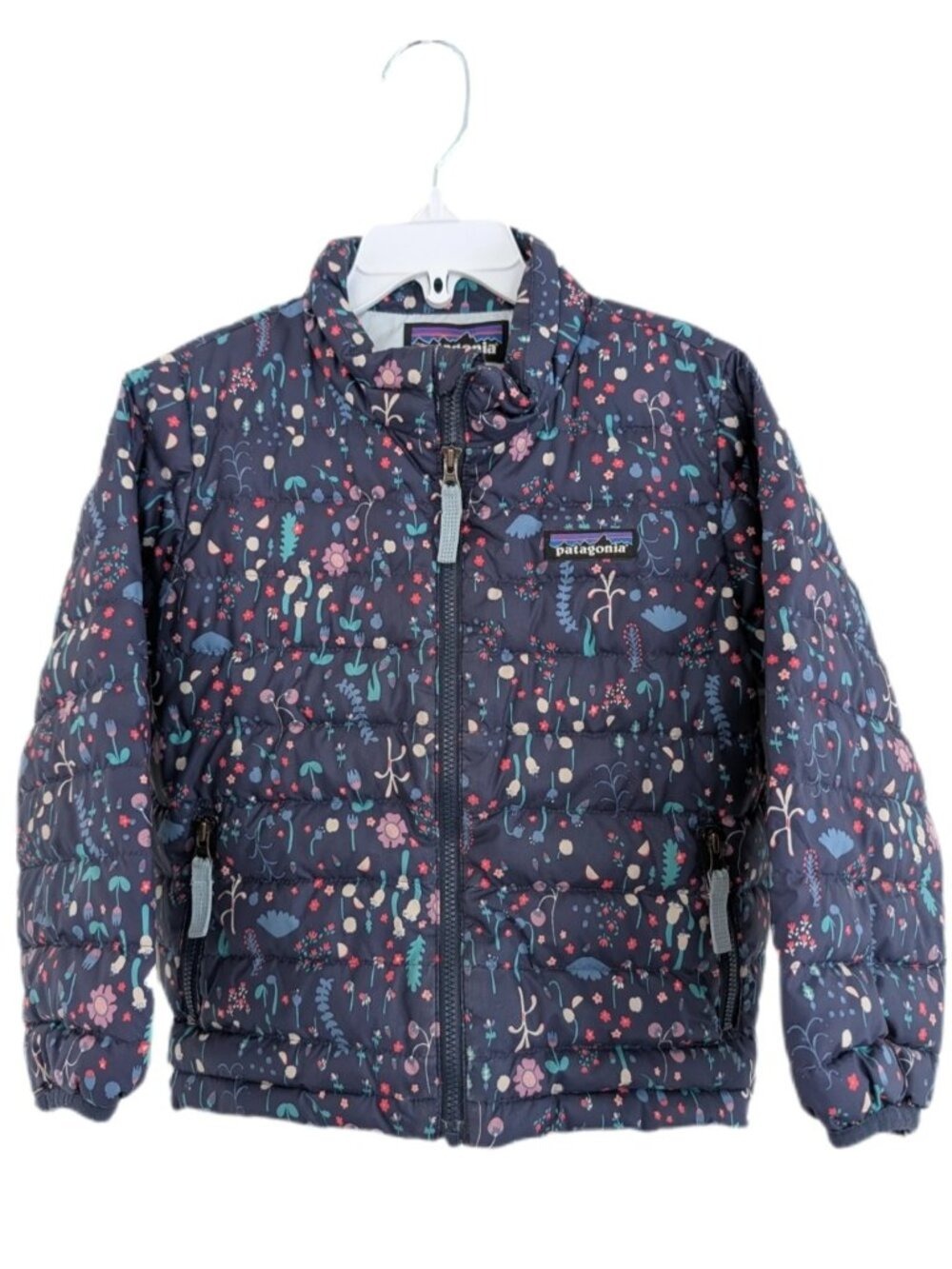 Patagonia Duck Down Navy Floral Puffer Jacket 3T‎ | Toddler Girls Puffer